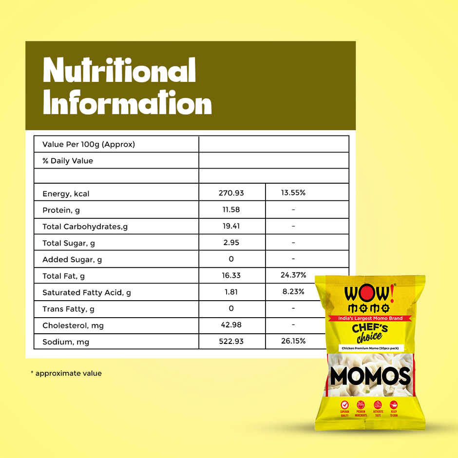 Wow! Chicken Premium Super Saver Momo I Party Pack I Frozen Snack