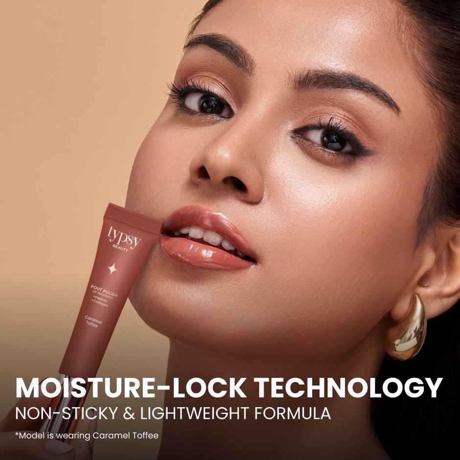Typsy Beauty Pout Polish Peptide Lip Treatment Balm|Caramel Toffee|8Ml