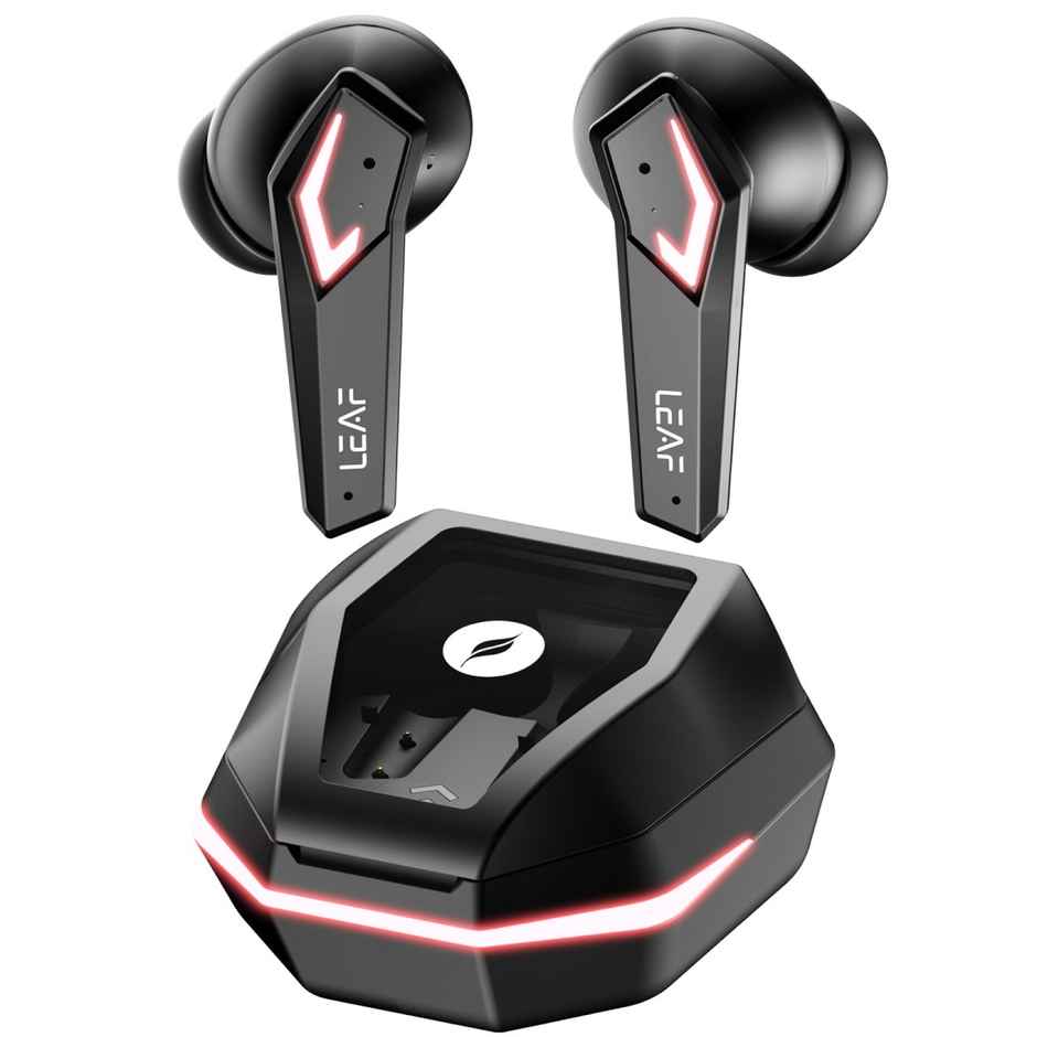 Leaf Buds X468 Gaming Earbuds with AI Sound App | 40H Playtime | AI ENC | TWS - Black Spaceship