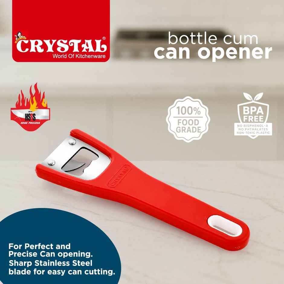 Crystal Stainless Steel Bottle Cum Can Opener, Multicolour
