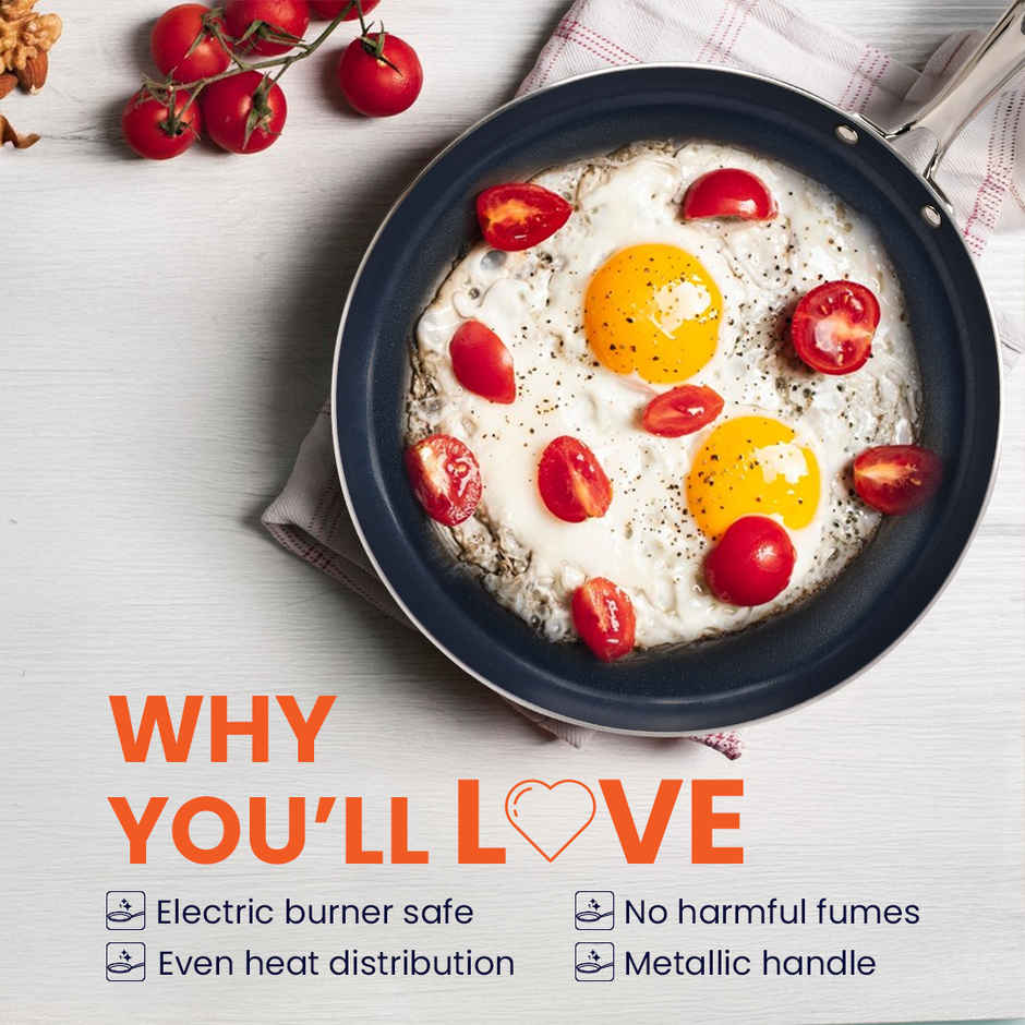 Habitat Ceramic Tawa With Ss Handle Xtreme Coating 28 Cm