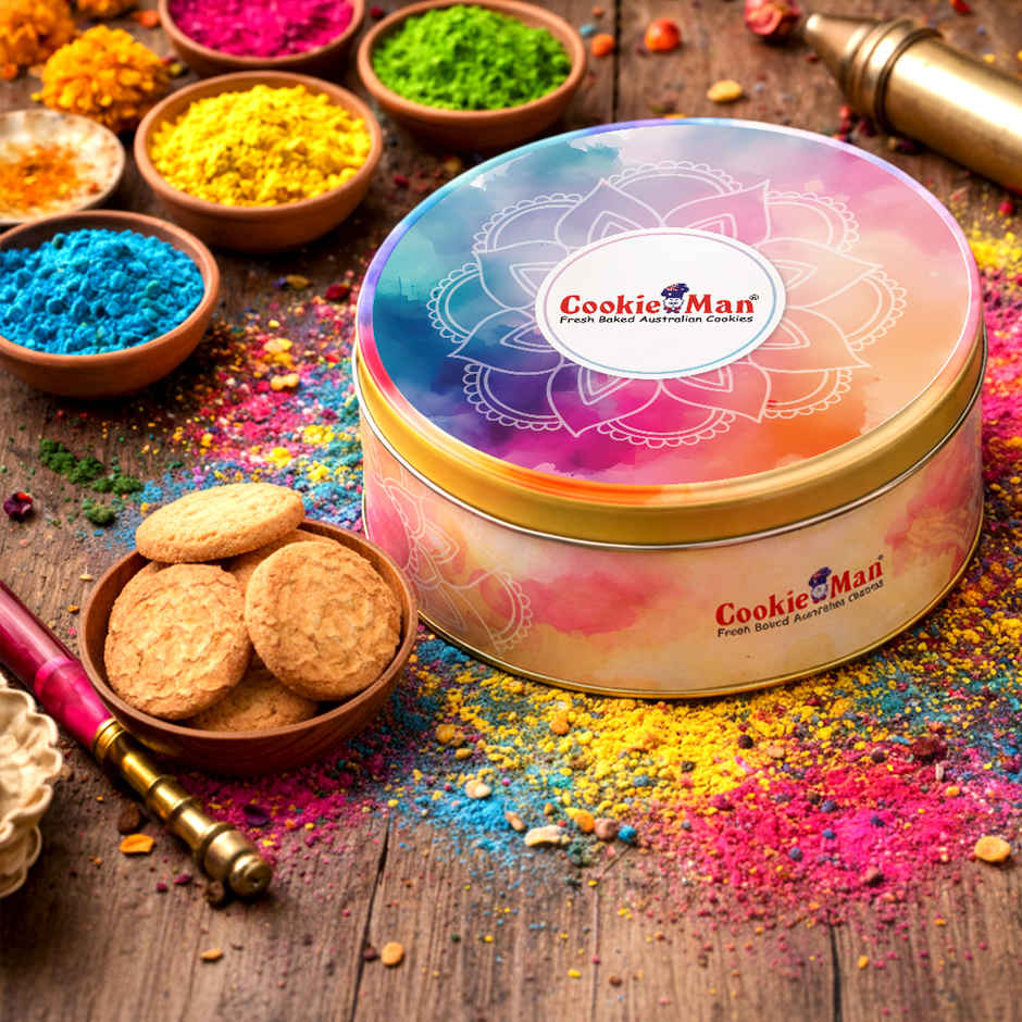 Cookie Man Celebration Festive Gift Tin | Paan & Thandai Cookies Assortment