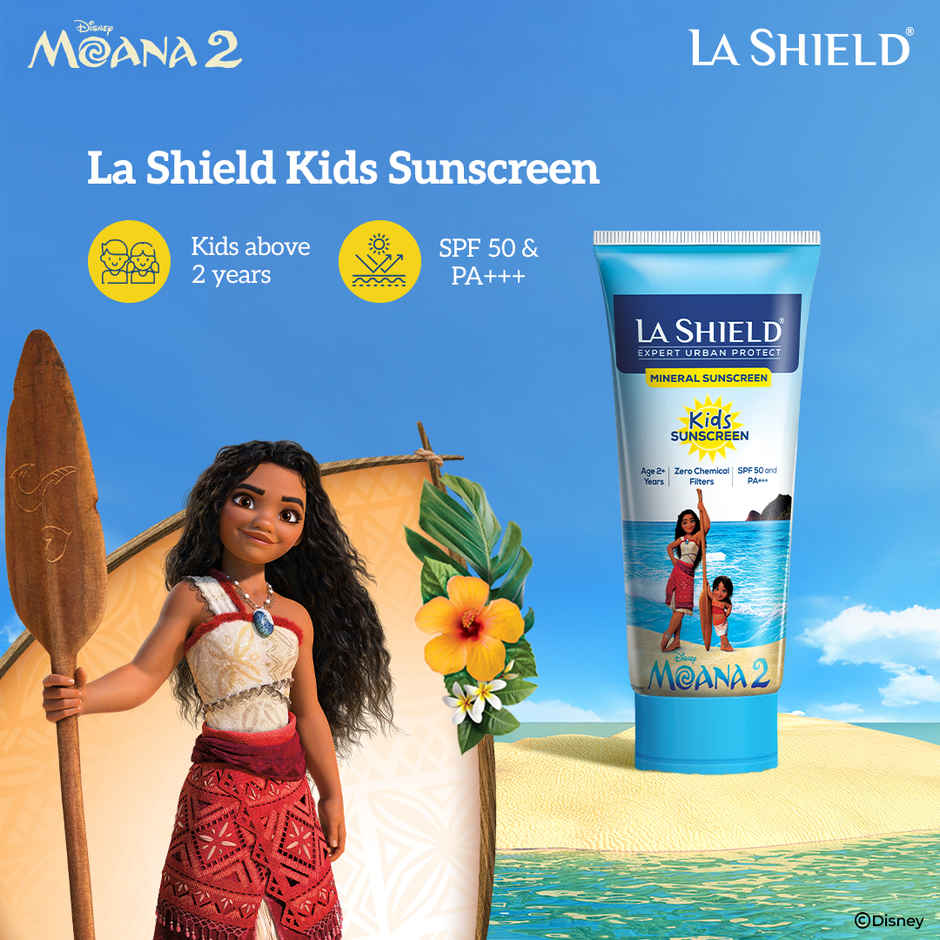 La Shield Disney Moana 2 Kids Sunscreen Spf 50 Pa+++ | 100% Mineral Sunscreen