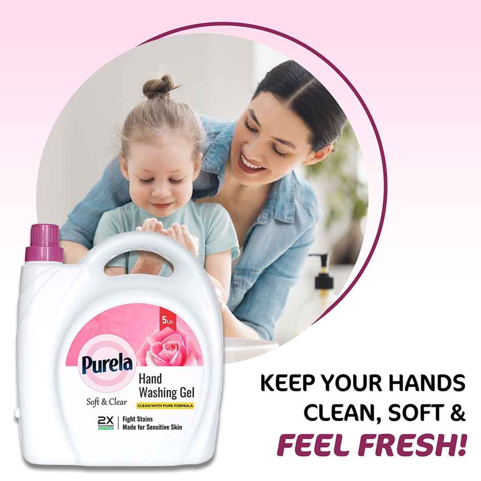 Purela Hand Wash Protection From Germs Hand Wash Liquids Liquid Handwash (Rose) 5 l