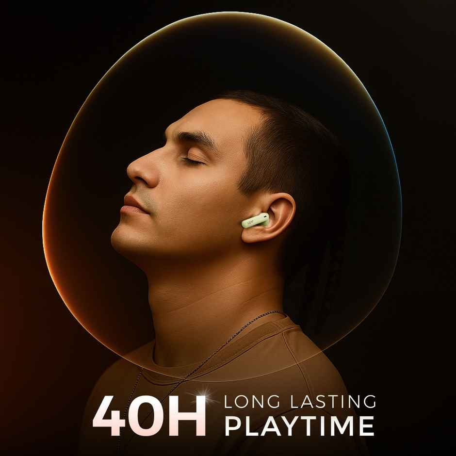 Leaf Buds X334 True Wireless in Ear Earbuds AI Sound App, 40H Playtime, Quad Mic with ENC, Matcha