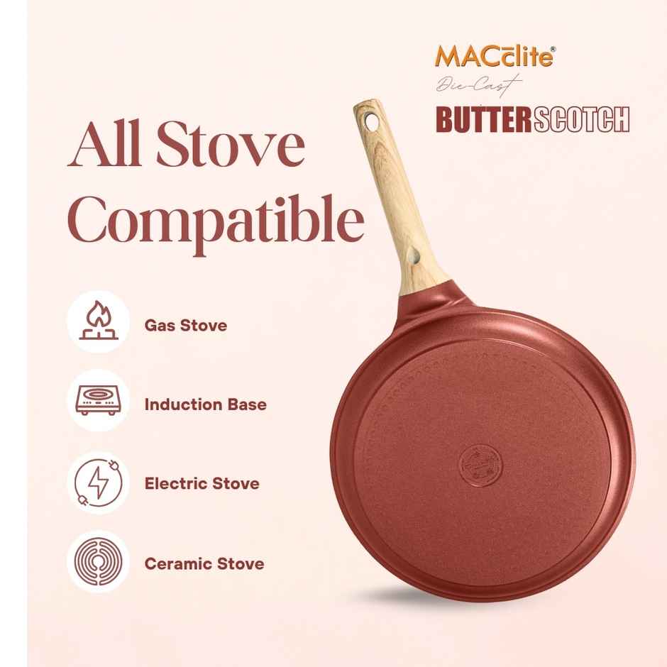 Macclite Non-Stick PDC Granite+ Induction Base Butter Scotch Triumph Tawa 22 cm