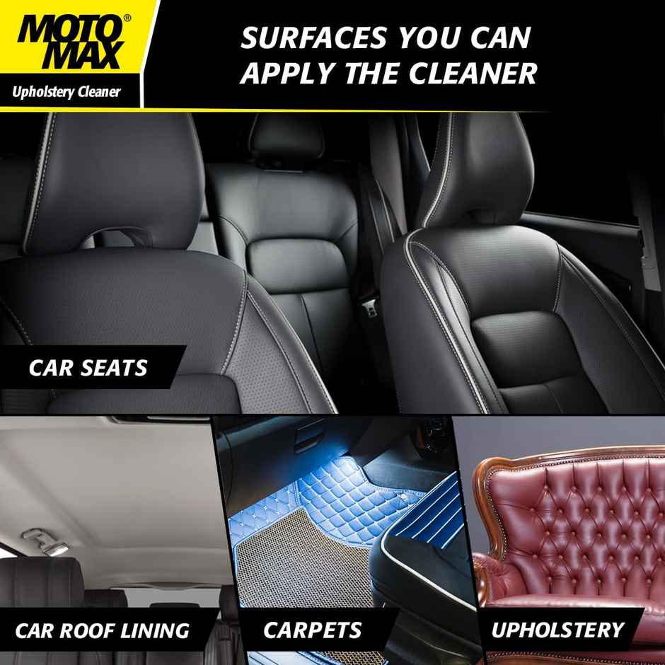 Motomax Leather & Upholstery Cleaner 200 ml, Perfect for Car Seats, Interiors, Vinyl, Carpets