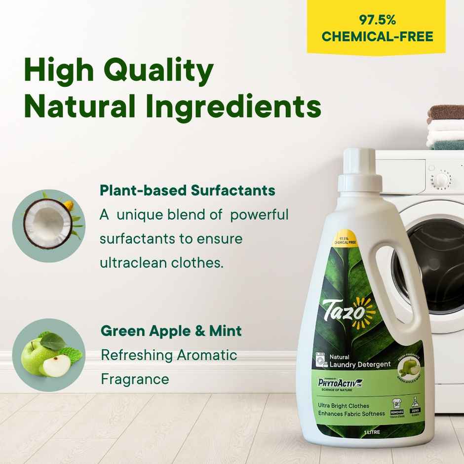 Tazo Green Apple Natural Laundry Detergent Liquid