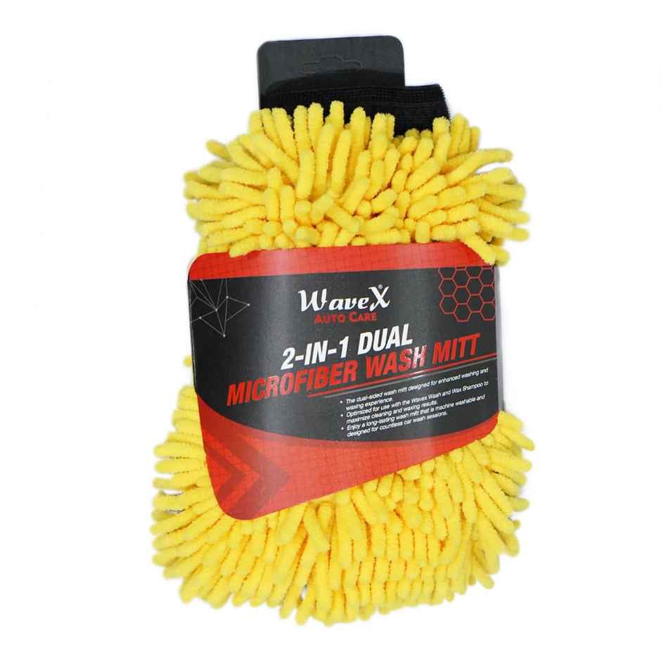 Wavex Microfiber 2-in-1 Car Wash Mitt | Dual-Sided for Car Wash and Car Wax