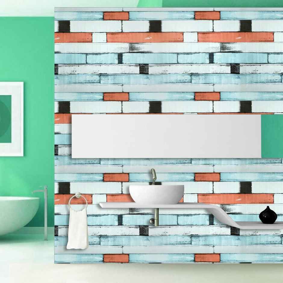 Wollzo 500 Cm Colorful Bricks Self Adhesive Sticker