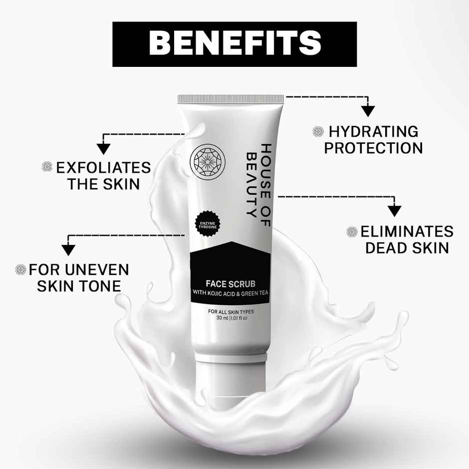House Of Beauty Face Scrub W/T Kojic Acid To Exfoliate | Brighten & Remove Dark Spots