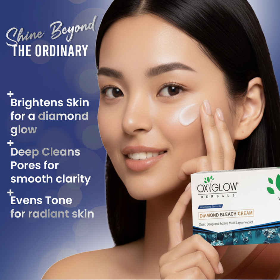 Oxyglow Herbals Diamond Bleach Cream - Deep Cleanses The Skin And Gives Instant Glow