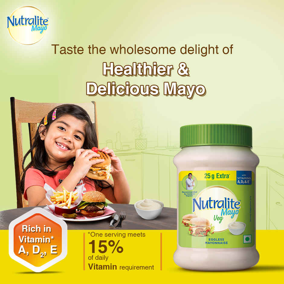 Nutralite Mayo Veg Eggless Mayonnaise | Extra 25g Free - 275 g