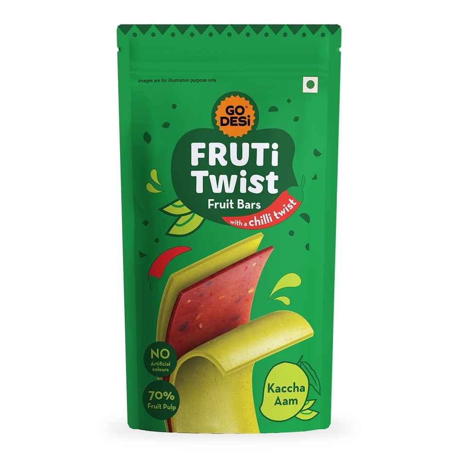 Go Desi Real Aam Fruti Twist Fruit Bar (70g) & Go Desi Kaccha Aam Fruti Twist Fruit Bar (70g) Combo