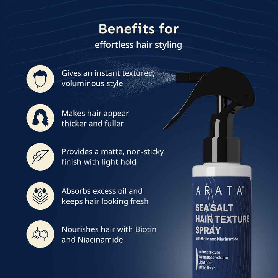 Arata Sea Salt Hair Texturizing Spray (Matte Finish)
