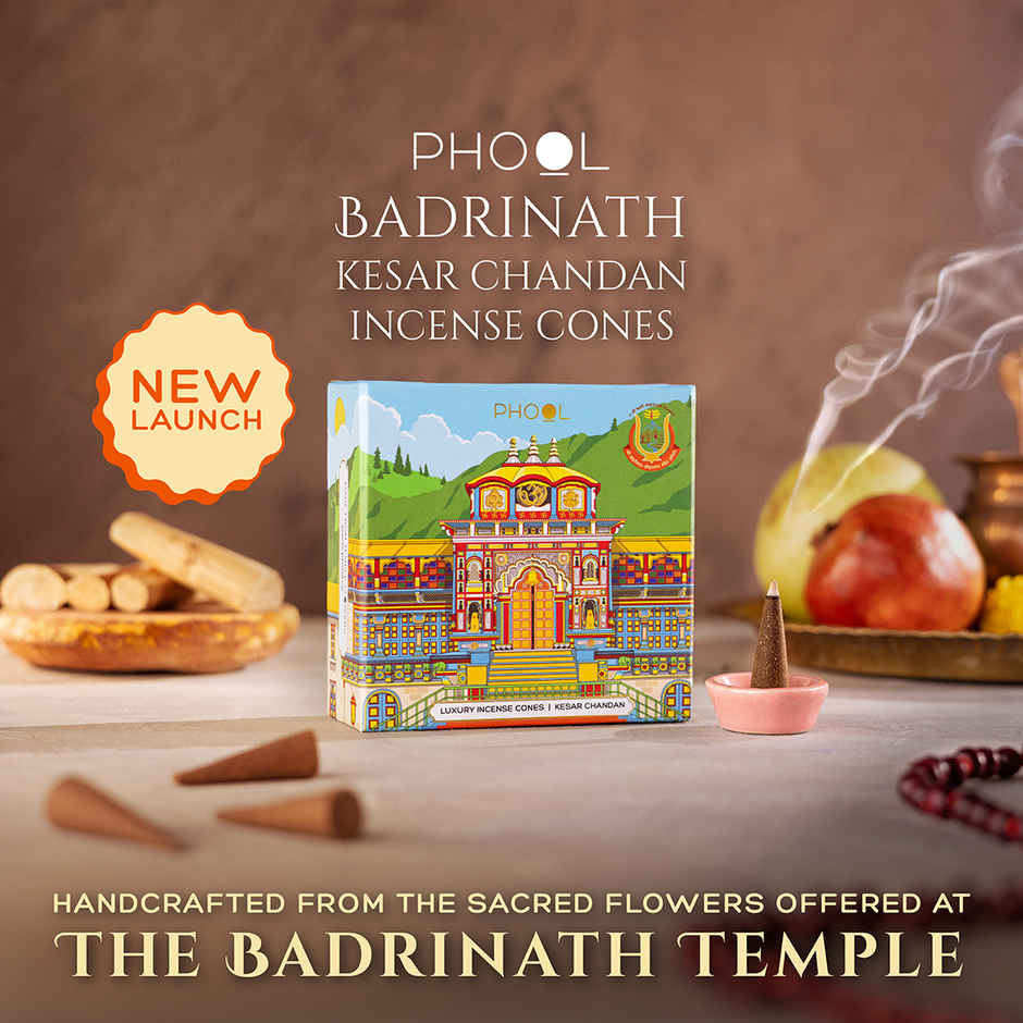 Badrinath Kesar Chandan Dhoop Cones | Made From Temple Flowers | Phool
