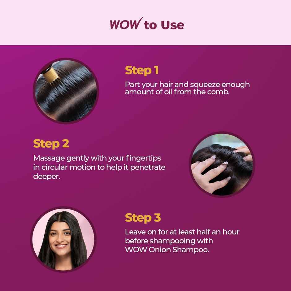 Wow Skin Science Onion Black Seed Hair Oil With Comb