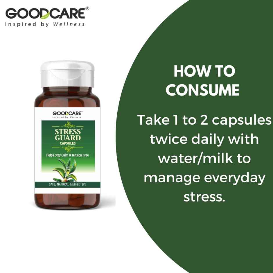 Goodcare Stress Guard Ayurvedic Capsule For Ultimate Relaxation And Calmness 60 Capsules