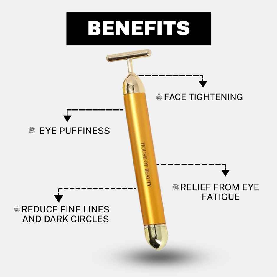 House Of Beauty 24K Face Massager Single Tool For Reducing Puffiness,Dark Circles & Skin Tightening