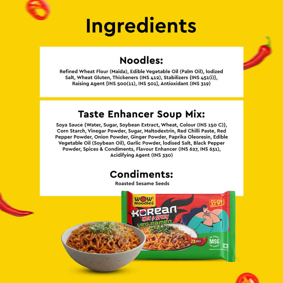 Wow! Noodles Korean Hot & Spicy Veg