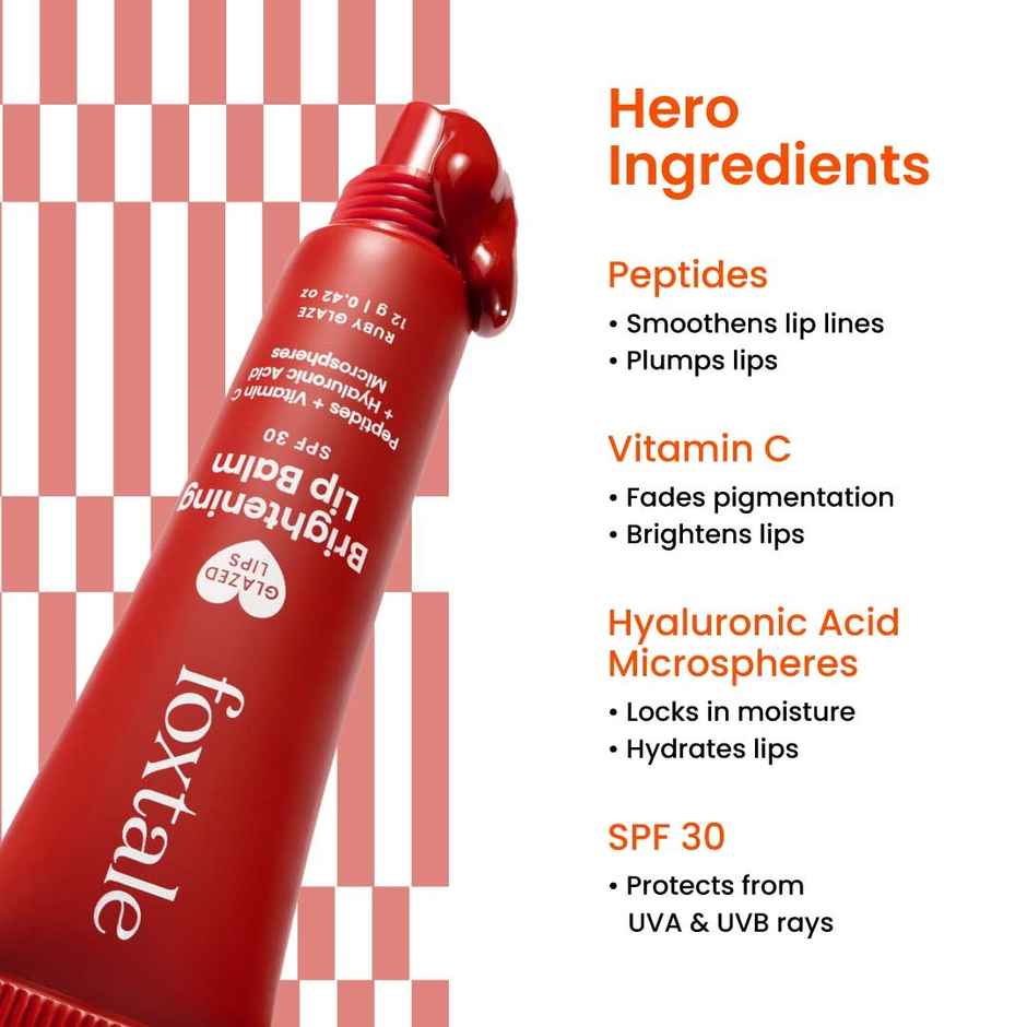 Foxtale SPF 30 Brightening Lip Balm with Peptitdes (Ruby)