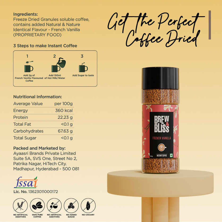 Brew & Bliss French Vanilla Instant Coffee