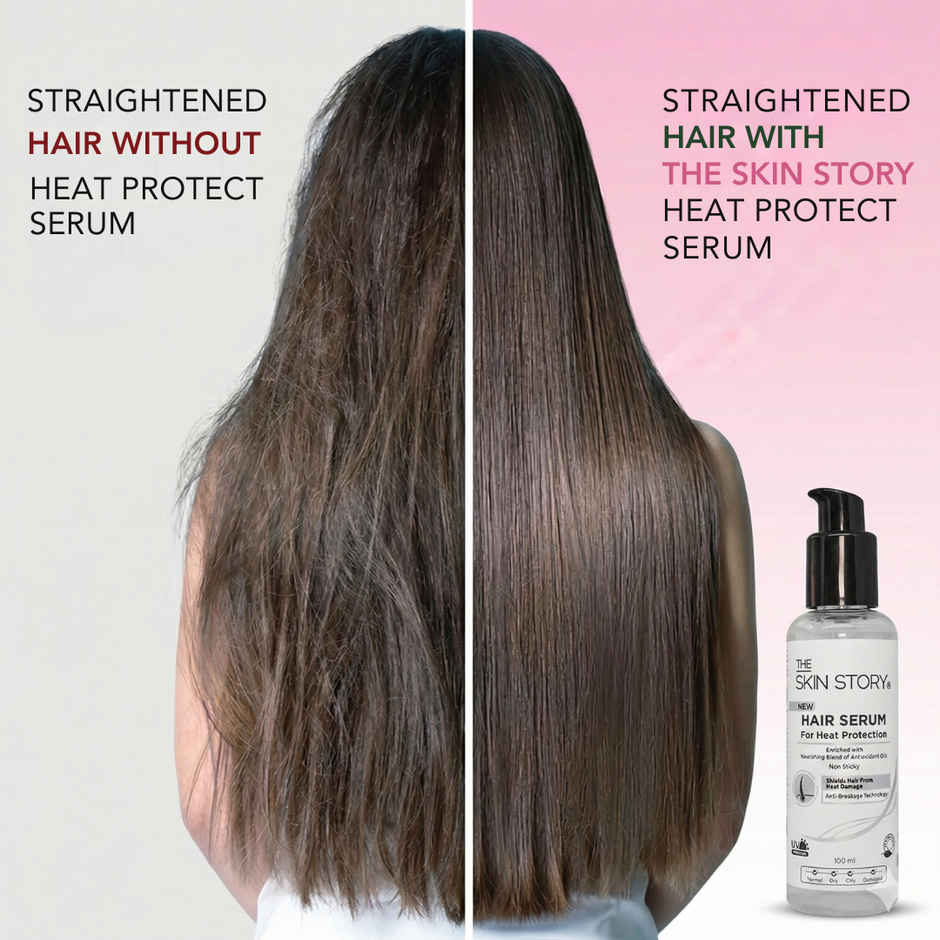 The Skin Story Heat Protection Hair Serum With UV Protection Adds Shine Anti-Frizz & Anti-Breakage