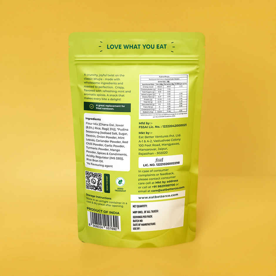 Eat Better Co Millet Bhujia | Pudina Masti | Roasted