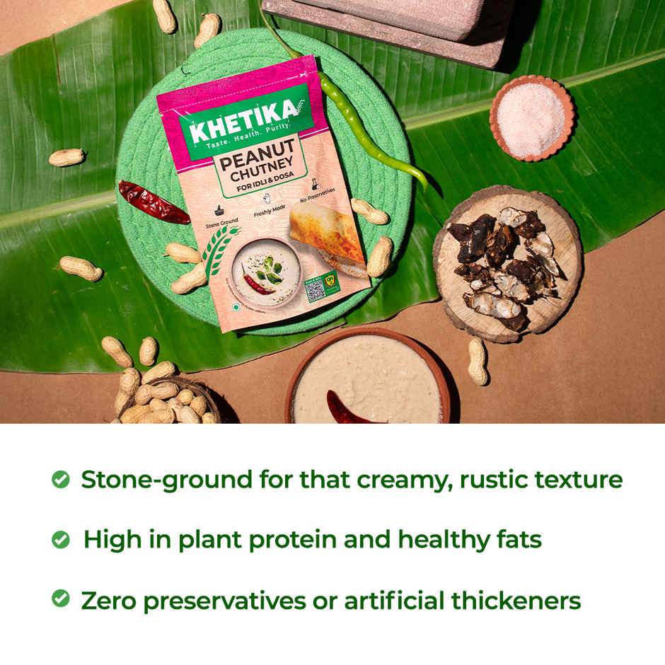 Khetika Fresh Idli Dosa Batter (500g) & Khetika Peanut Chutney (120g) Combo