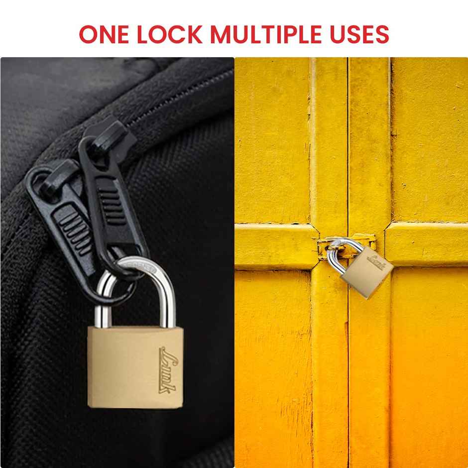 Link PT-20 Small Brass Travel Lock | Compact & Durable | 3 Keys | 15-Year Warranty