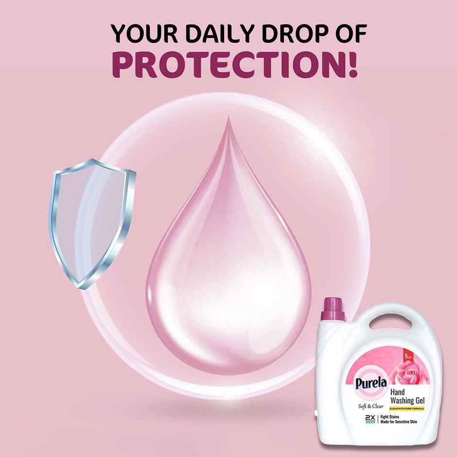 Purela Hand Wash Protection From Germs Hand Wash Liquids Liquid Handwash (Rose) 5 l