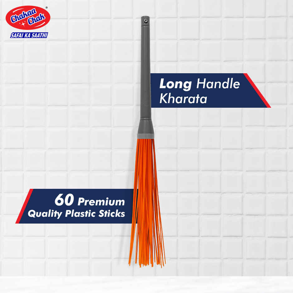 Chakaachak Long Handle Kharata Plastic Broom