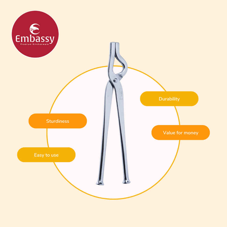 Embassy Pakkad / Tong, Size Big (Utensils Holder), Premium Stainless Steel