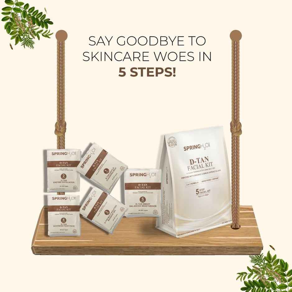 Spring H2O D-Tan Facial Kit With Instant Glow And Remove Tan & Dull Skin