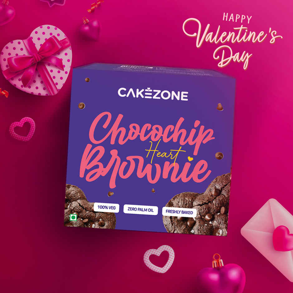Cakezone Choco Chip Heart Brownie