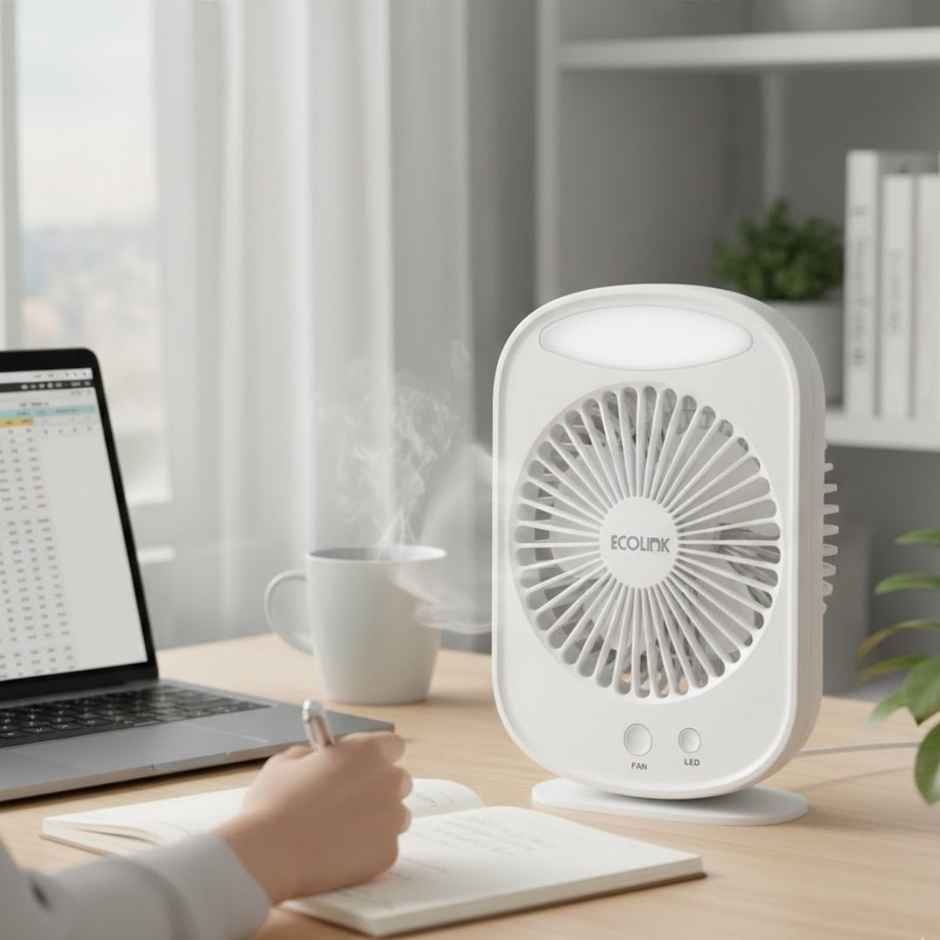 EcoLink Comfy Rechargeable Fan | White
