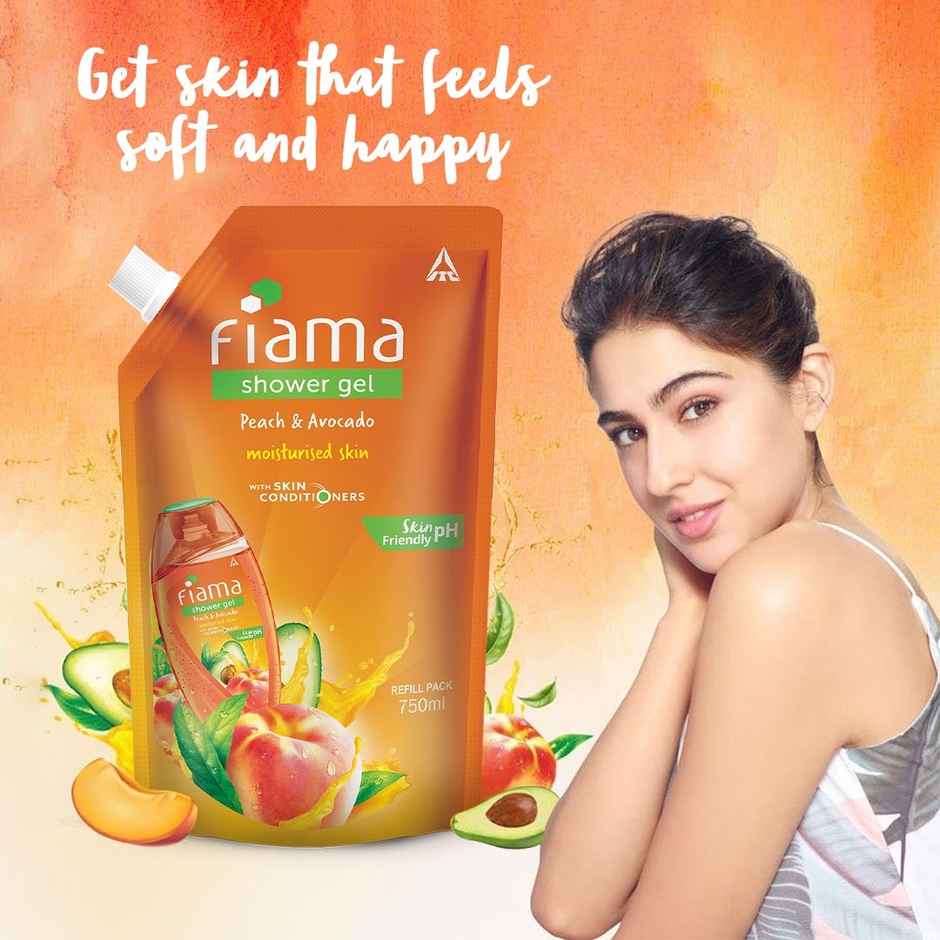 Fiama Shower Gel Peach & Avocado, Body Wash For Soft Moisturised & Hydrating Skin, Vit E