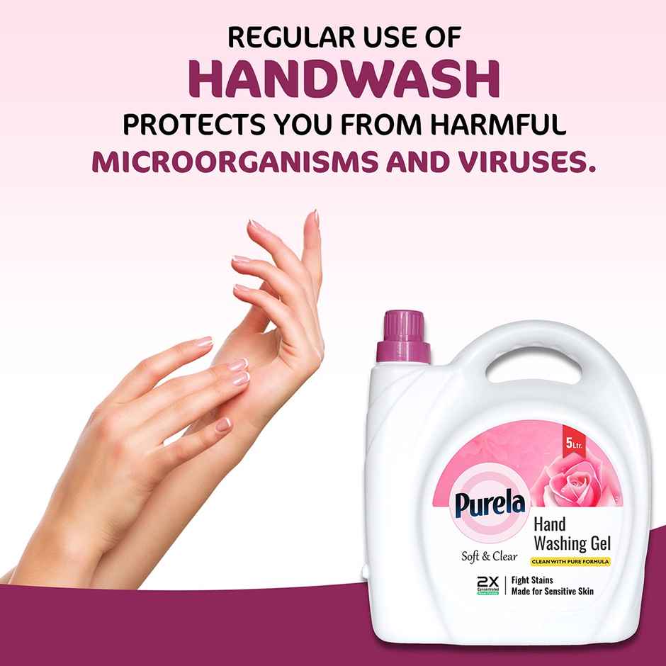 Purela Hand Wash Protection From Germs Hand Wash Liquids Liquid Handwash (Rose) 5 l