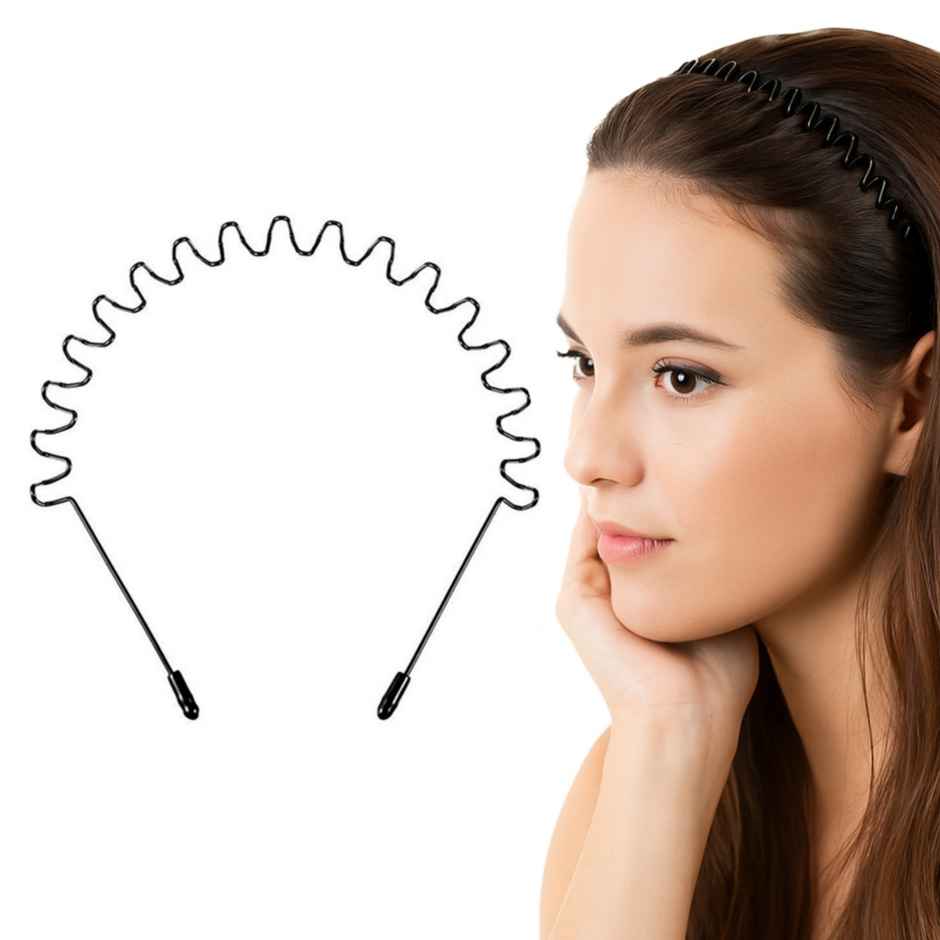 Multibrite Metal Hair Band Flexible Spring Headband for Workout | Styling & Daily Use Unisex