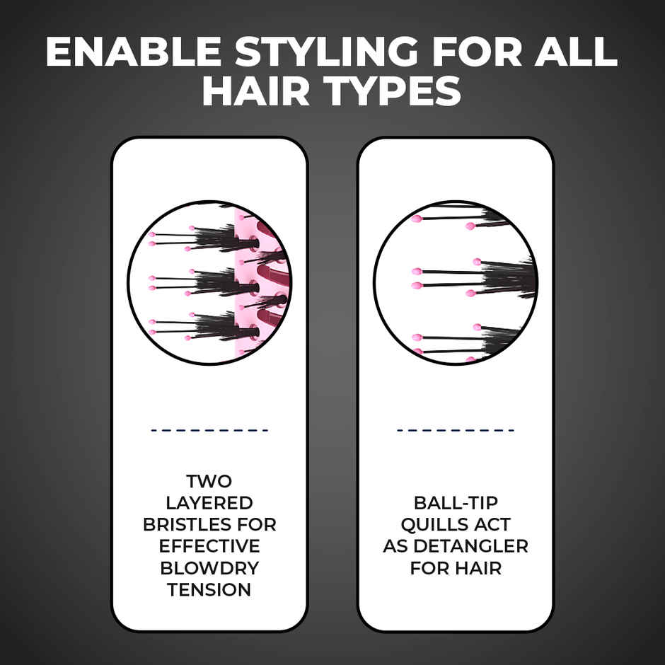 Winston 2 In 1 Hair Styling Blow Brush For Women - 1200 Watts (Pink)