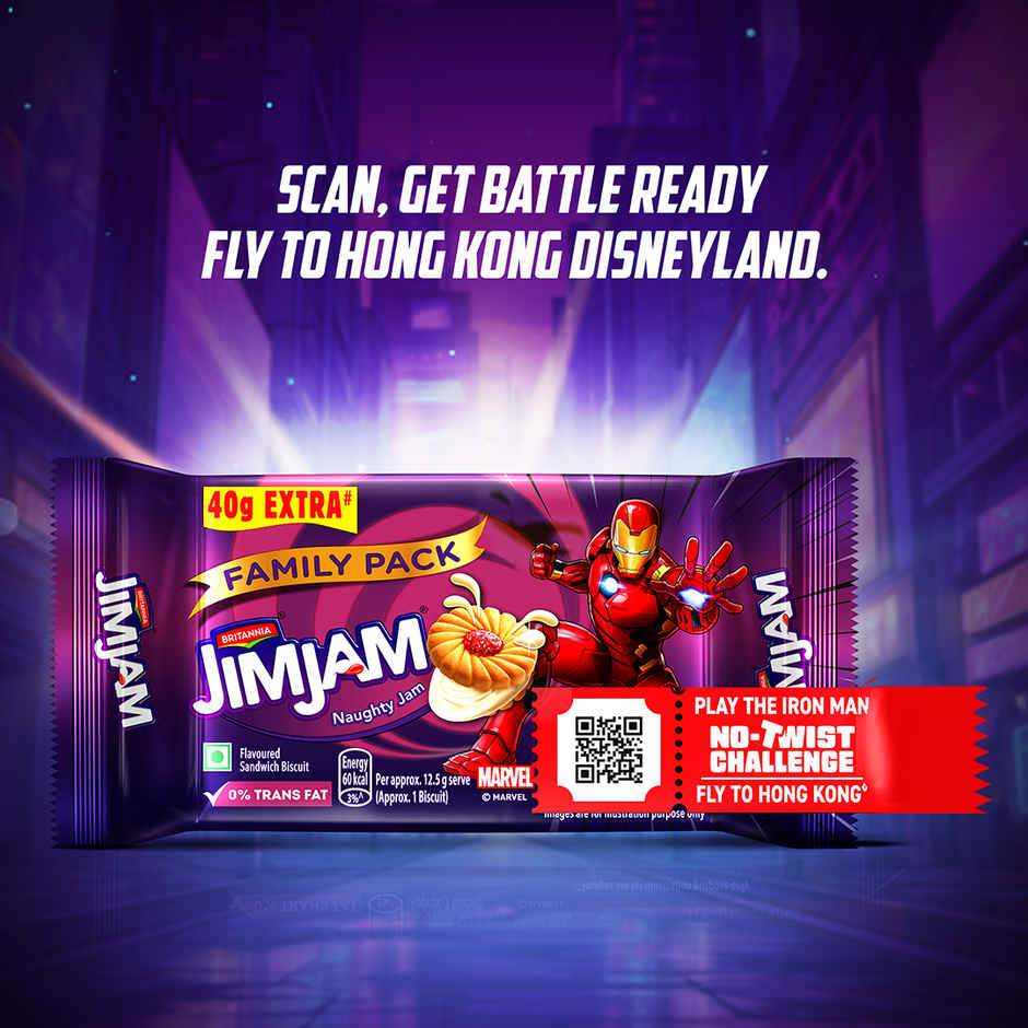 Britannia Treat Jim Jam Naughty Jam creme Biscuits | Trans Fat-free