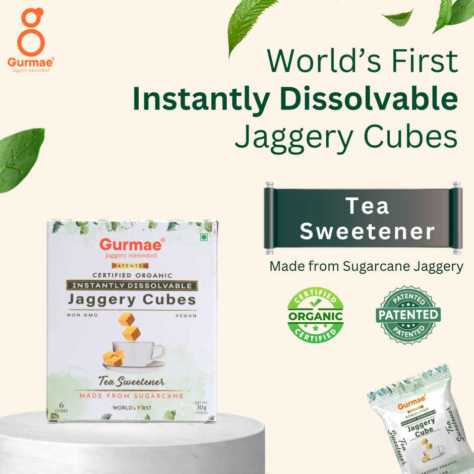 Gurmae Certified Organic Instantly Dissolvable Jaggery Cubes Tea Sweetener