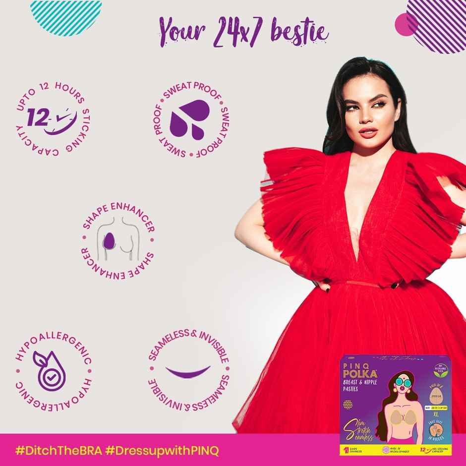 PINQ POLKA Breast X Nipple Pasties - Nude | Xtra Large