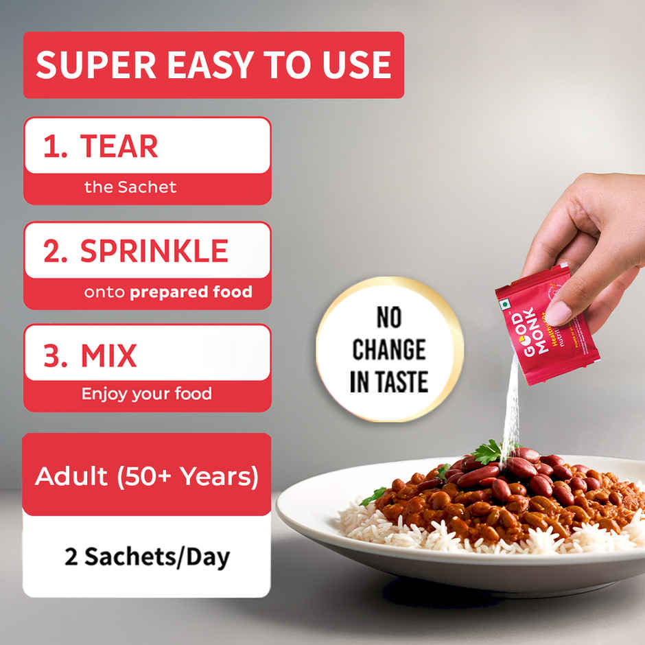 Good Monk 50+ Vitamin&Probiotic Mix | Boosts Energy | Bone & Gut Health | For Age 50+ | 30 Sachets