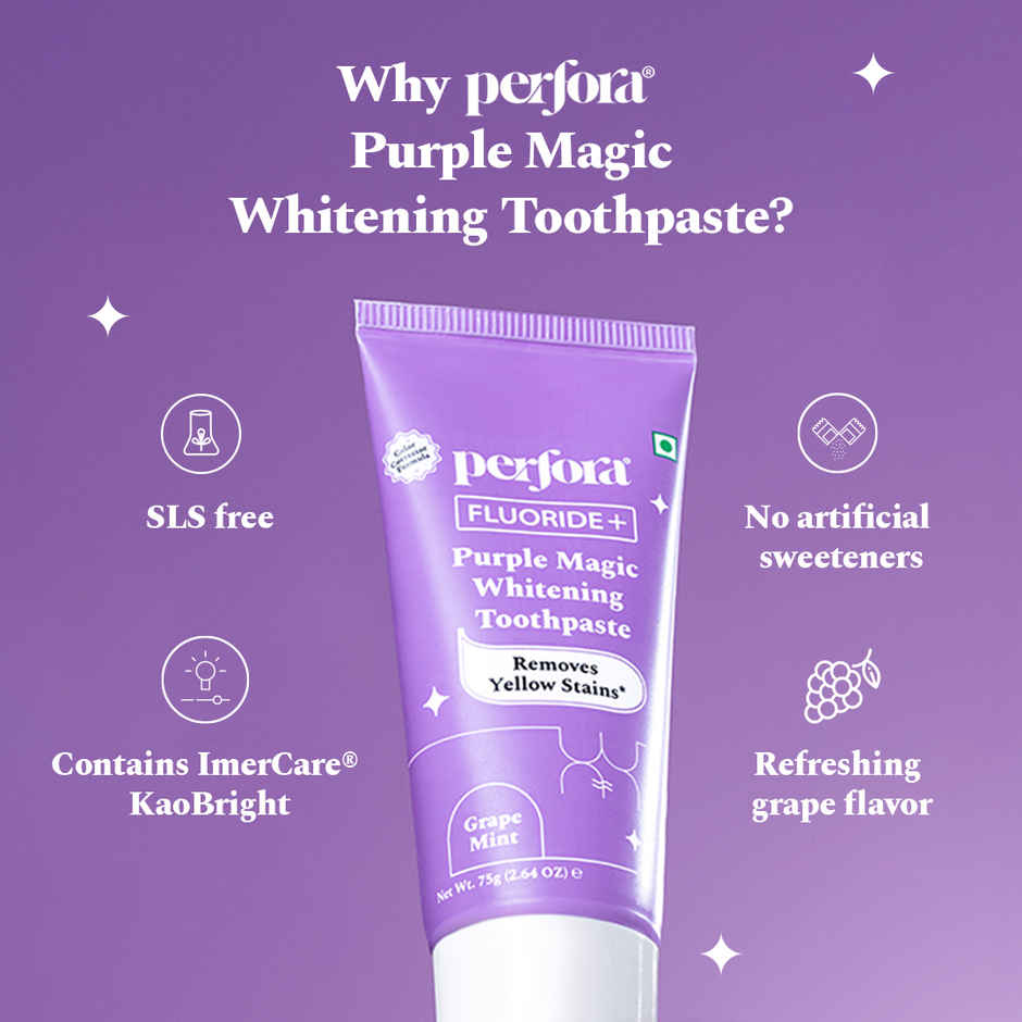 Perfora Fluoride+ Purple Magic Whitening Toothpaste
