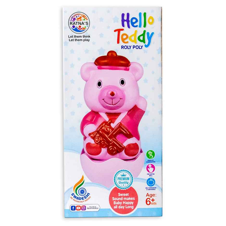 Ratna's Hello Teddy Rolypoly(Colour May Vary)