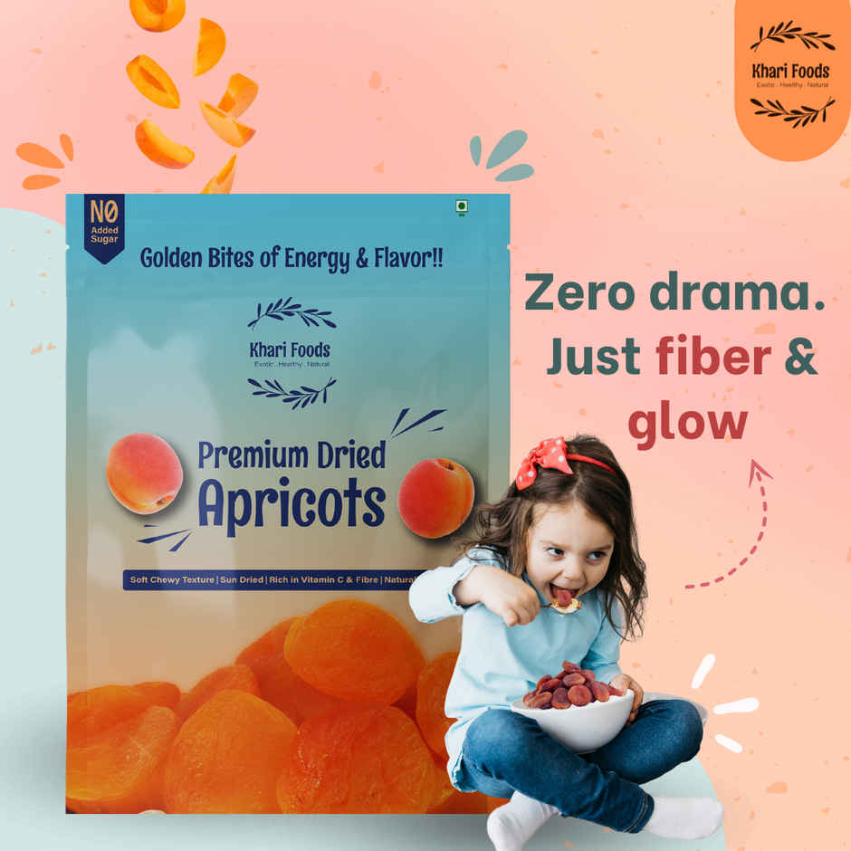 Khari Foods Premium Apricot Dried | Seedless Khumani | Dry Fruit Snack | No Added Sugar