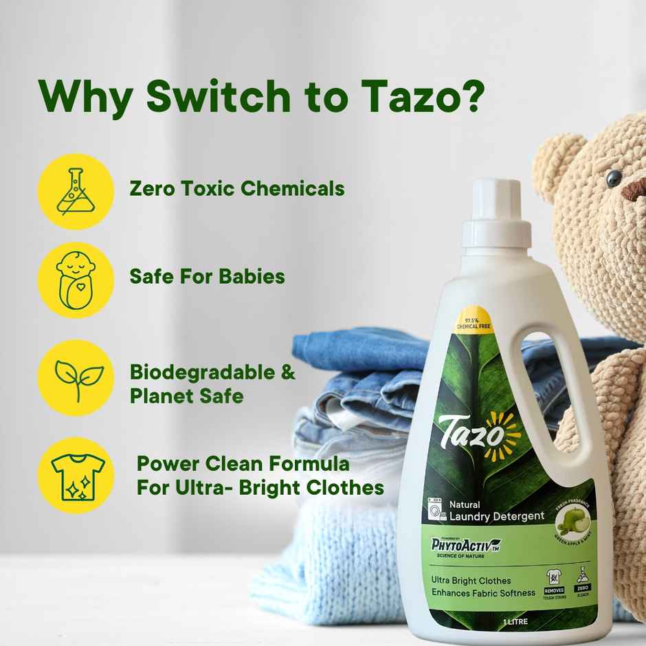 Tazo Green Apple Natural Laundry Detergent Liquid