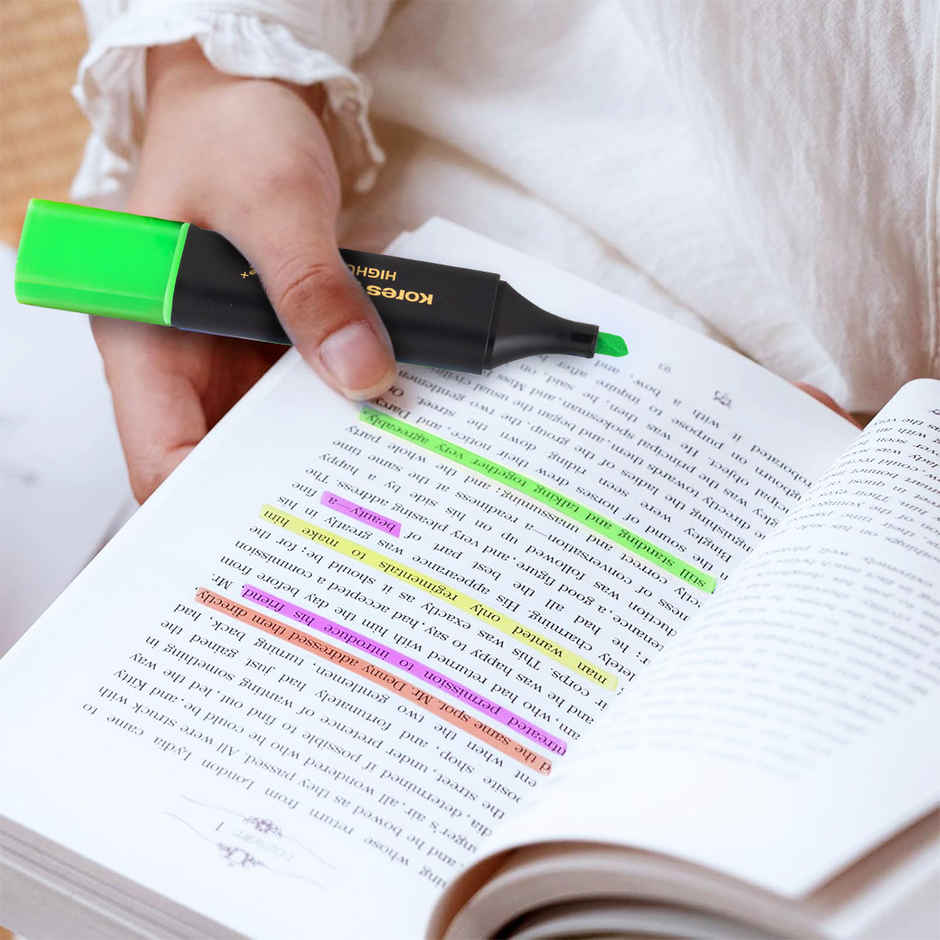 Kores Smoothline Plus Highlighter Pen | Assorted Pack of 5 Colours