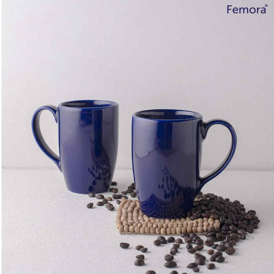 Femora Handcrafted Royal Blue Coffee Mug Gift Set 1 Pc 320 ml - Royal Blue